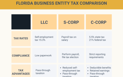 Tax Advantages of Different Business Entities in Florida: LLC, S-Corp, C-Corp